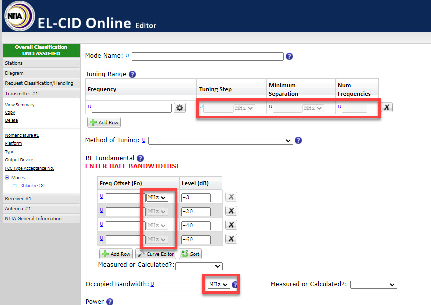 Unit Selection Button Examples